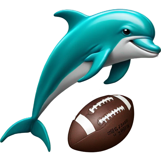 Dolphins with a football  emoji