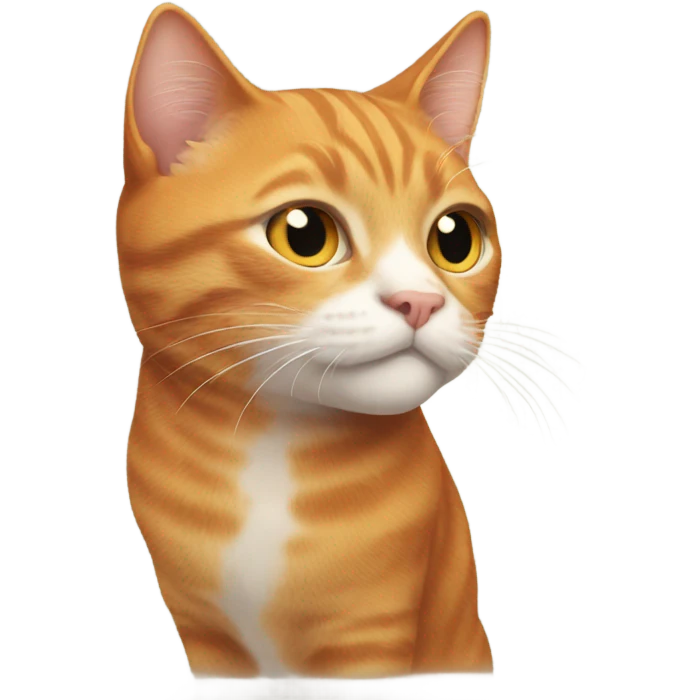 Ginger cat with all ginger face and white chest fur  emoji