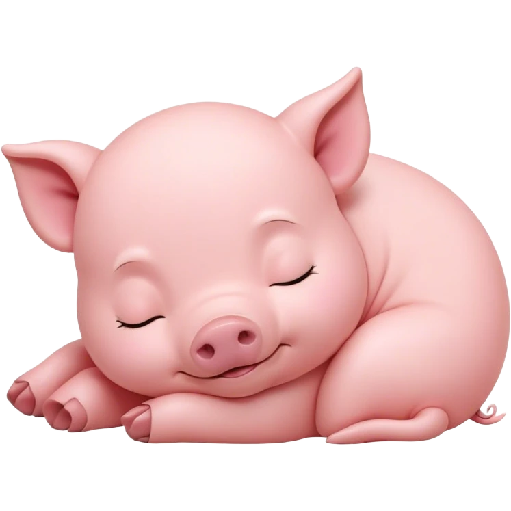 Meme-Worthy Cute Sleeping Piglet Portrait Emoji, Head resting peacefully with a contented smile, showcasing a delightfully tiny build and a luxuriously soft rosy-pink hide, eyes shut in a serene, restful nap, Simplified yet hilariously adorable features, highly detailed, glowing with a soft, drowsy light, high shine, relaxed and utterly lovable, stylized with an air of playful laziness, bright and heartwarming, soft glowing outline, capturing the essence of a comically sleepy piglet, so meme-worthy it feels like it could instantly become the next viral sensation of adorable slumber! emoji