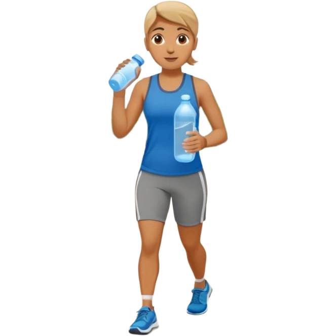 Jogger + water bottle, Park Visitors. emoji