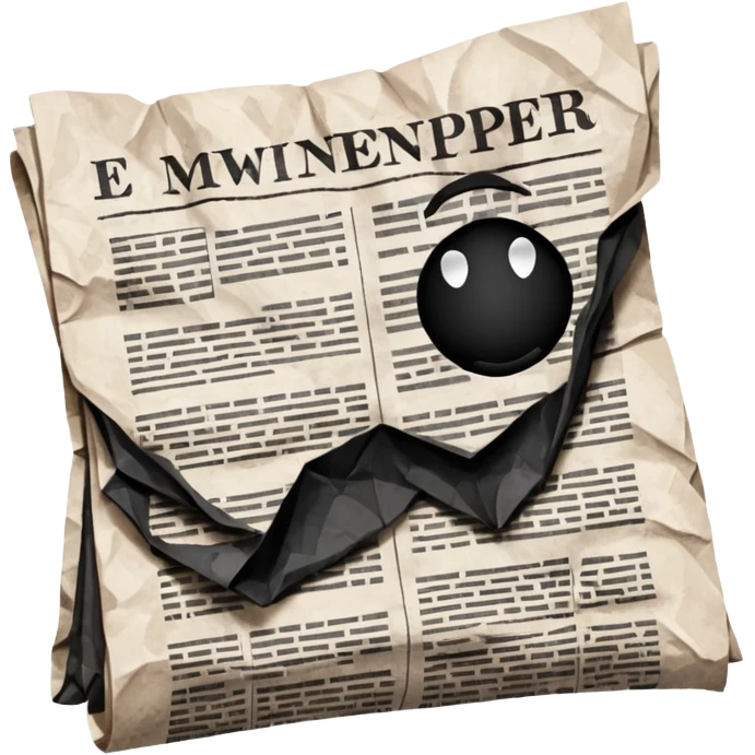 black-color newspaper emoji