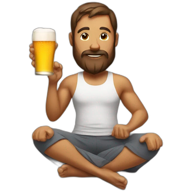 Yoga drinking beer emoji