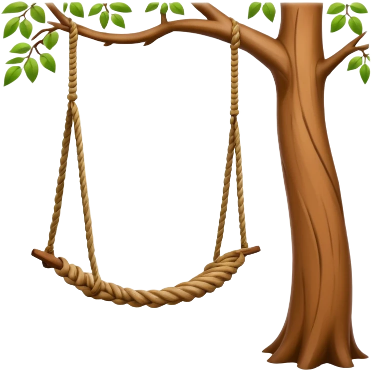 rope swing tied between two sturdy trees emoji