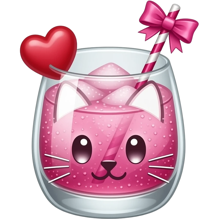 hello kitty themed cocktail with no real actual hello kitty illustration in it emoji