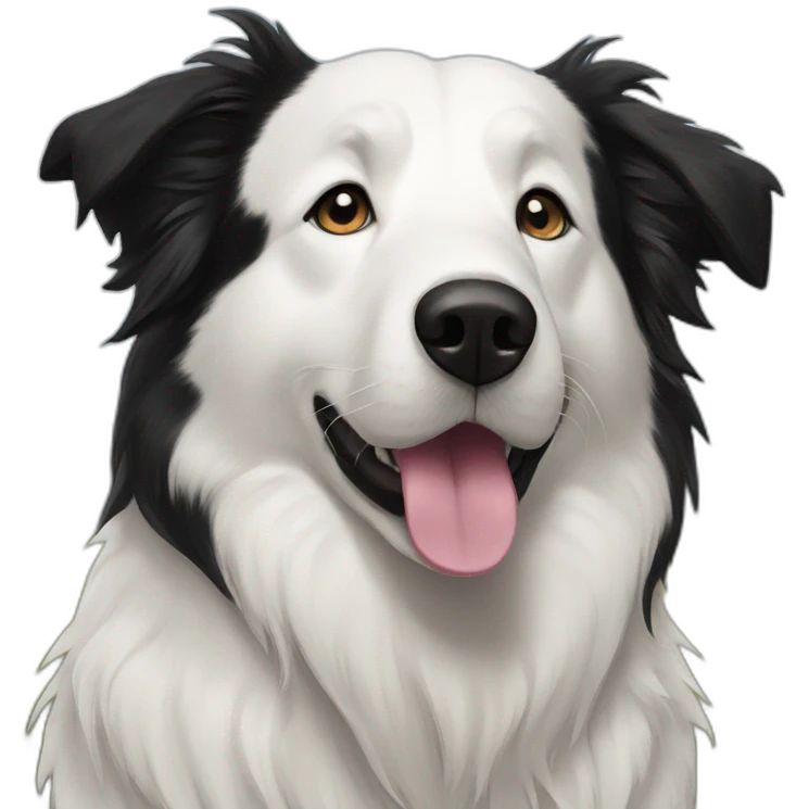 Great Pyrenees border collie mixed dog emoji