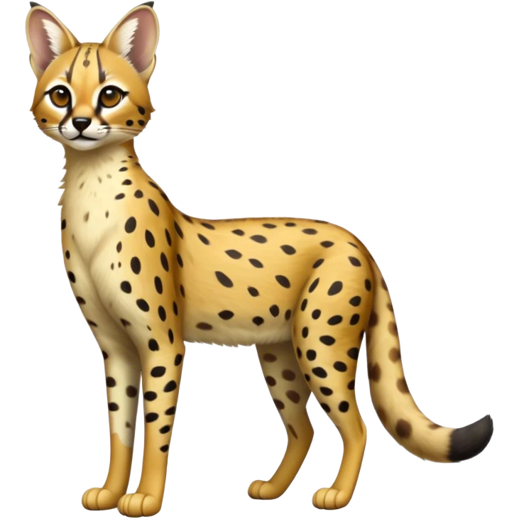 Serval-Genet-hybrid, full body emoji