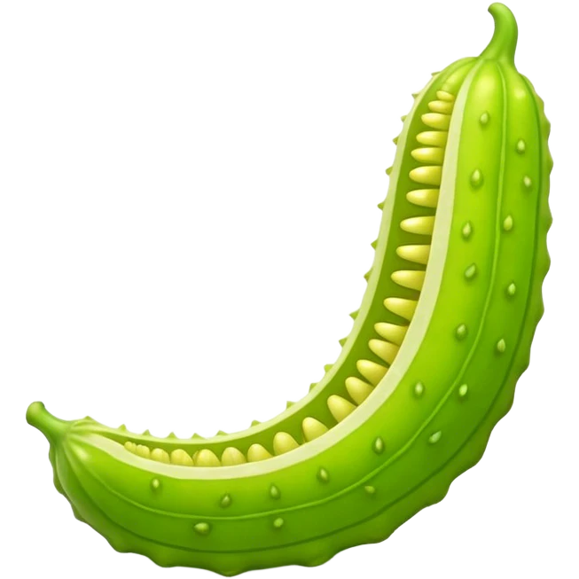 A long strip of bitter melon emoji