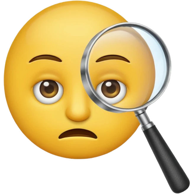 serious emoji with magnifying glass and black background emoji