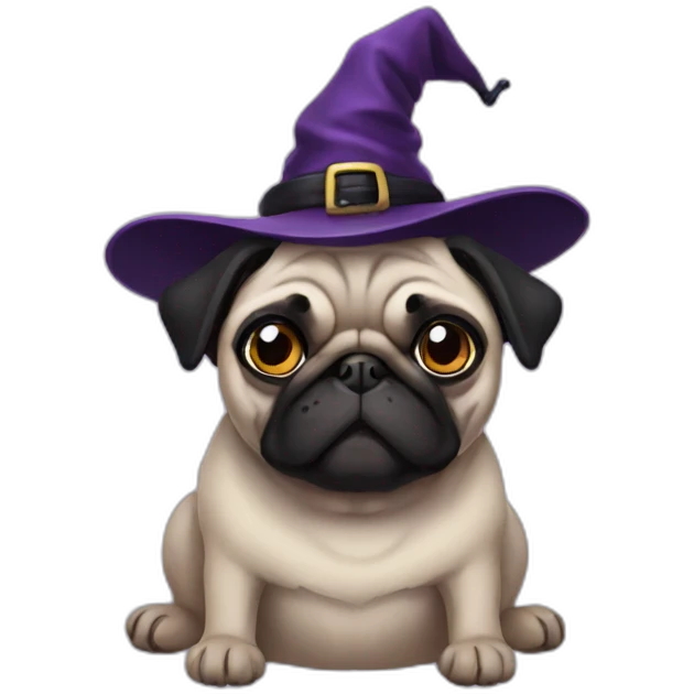 Pug witch emoji