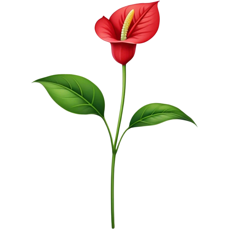 single Anthurium, straight stem emoji