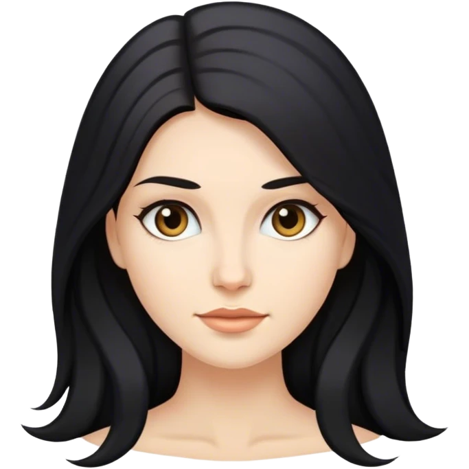 caucasian Beautiful Buxom black long hair back booty sfw emoji