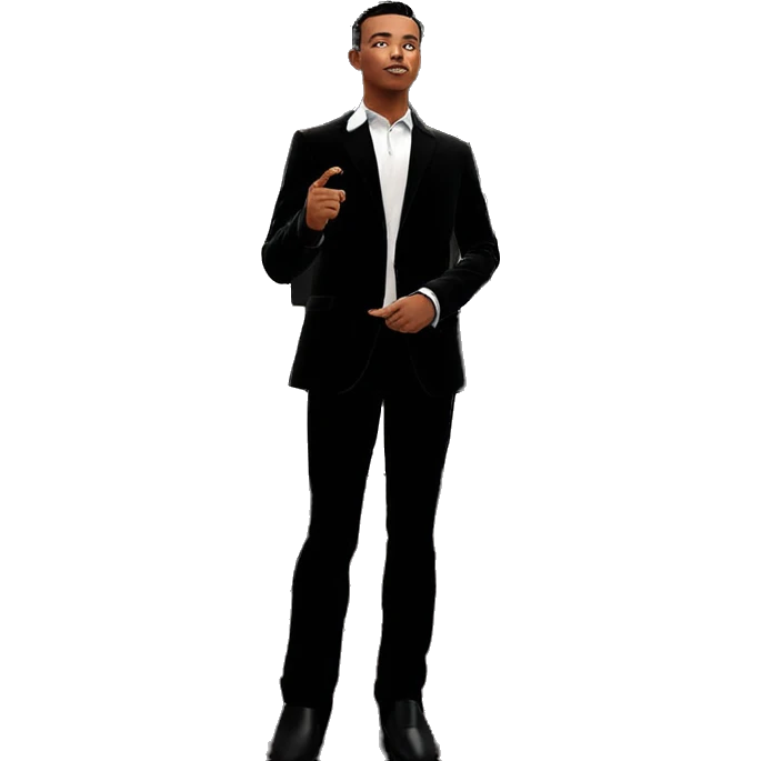 reflective style in black emoji
