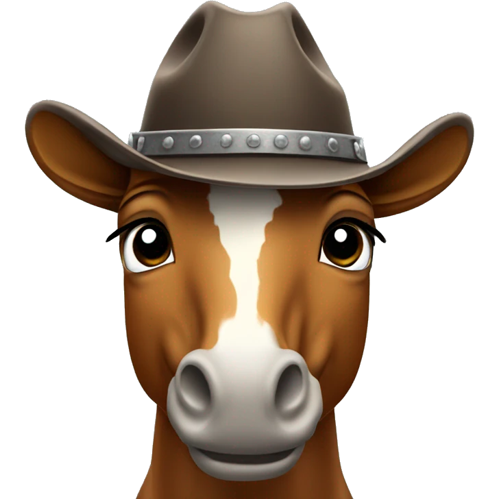 Horse wearing cowboy hat emoji