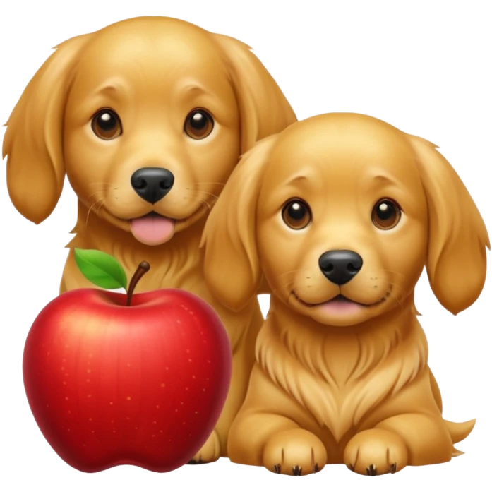 Apple with dogs emoji
