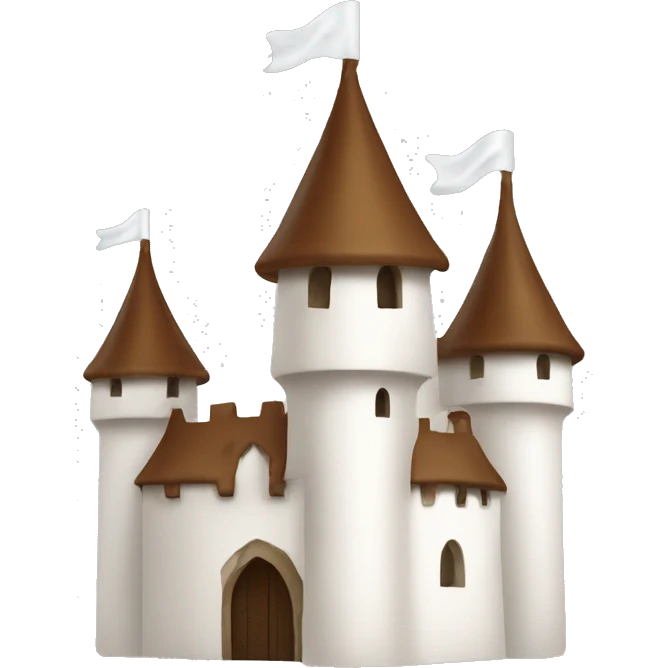 White and brown Castle emoji