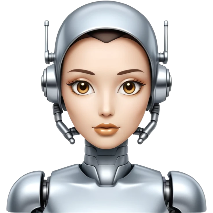 Sorayama sexy robot chrome face glossy full sfw emoji