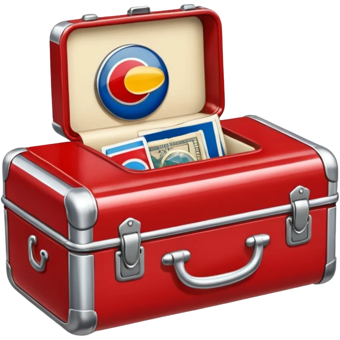red vintage travel pin emoji