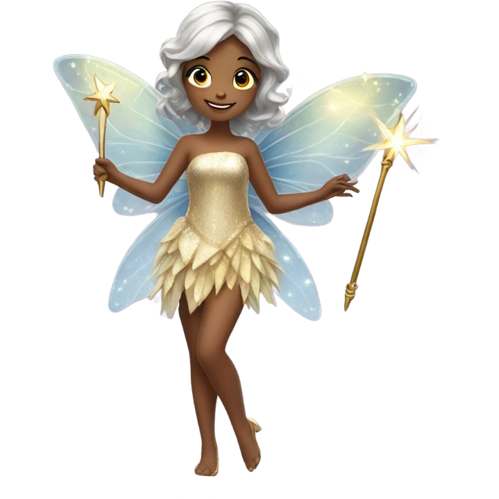 A beautiful fairy with a wand emoji