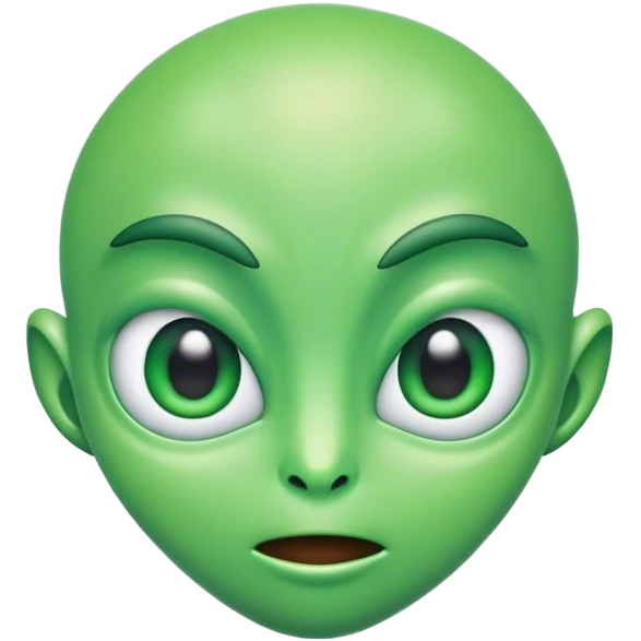 portrait of An alien emoji with a green-colored head. emoji
