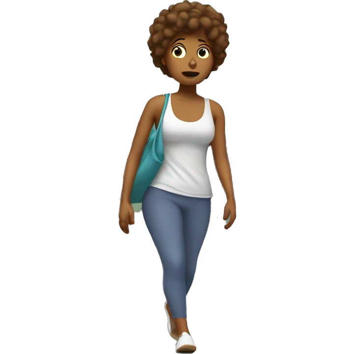 Defeated yoga teacher walking out of yoga studio emoji