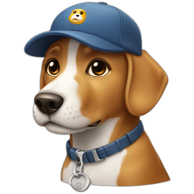 Dog wearing a cap emoji