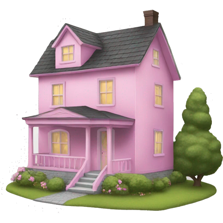 Pink house emoji