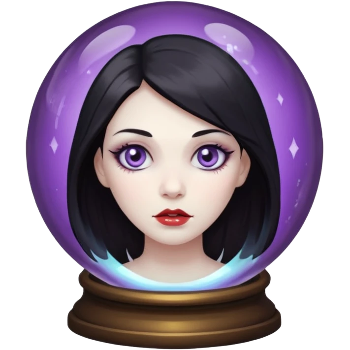 A Ghoulish Lady's head in a crystal ball emoji