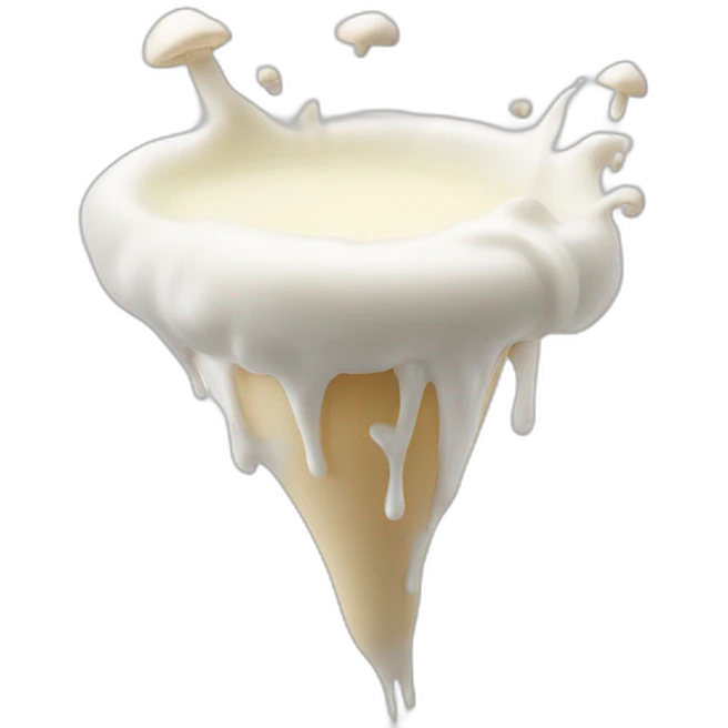 White milk spurting from mushroom top emoji