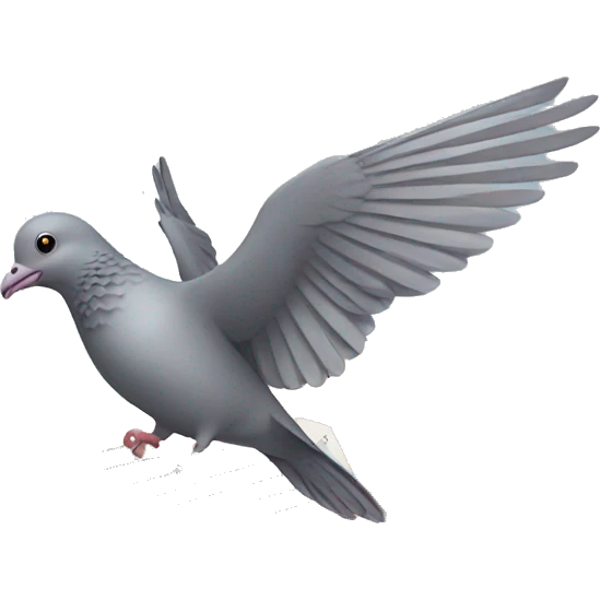 flying pigeon with a letter emoji
