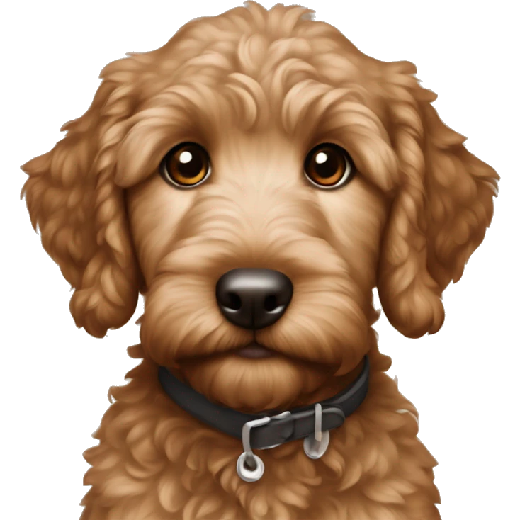 Little brown golden doodle puppy  emoji