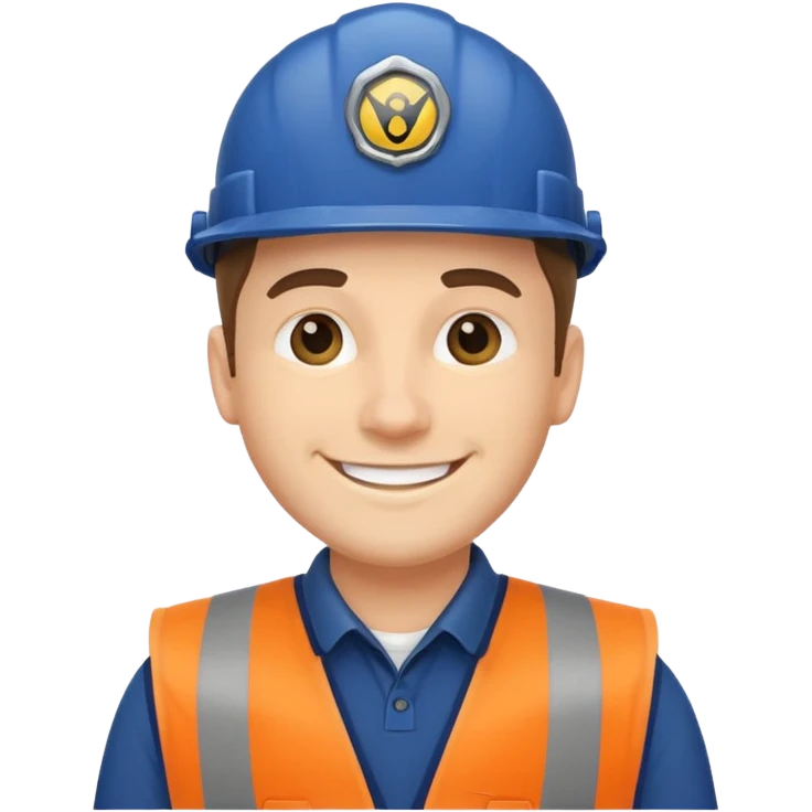 Un ingeniero Caco blanco chaleco color azul marino emoji