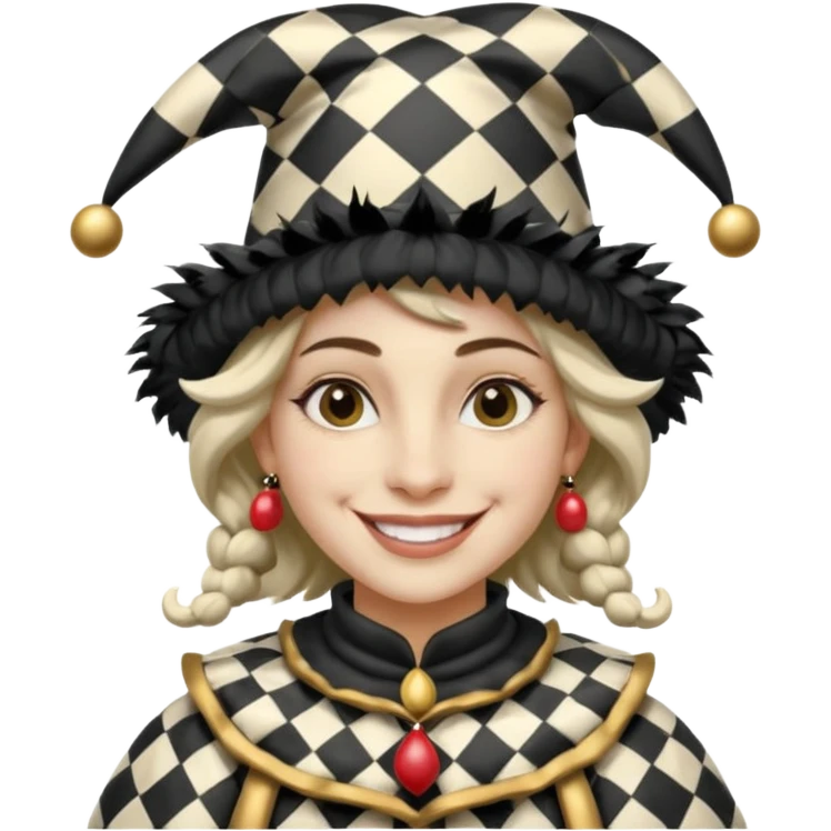 make a black and white jester emoji