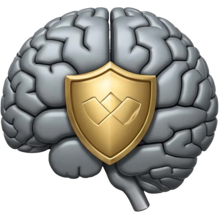 brain with a small shield symbol emoji