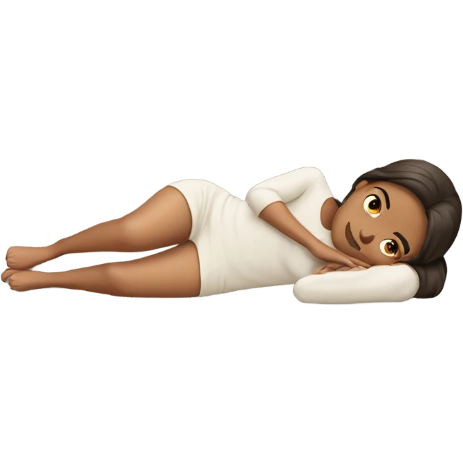 skin tone 3 girl laying down on stomach  emoji
