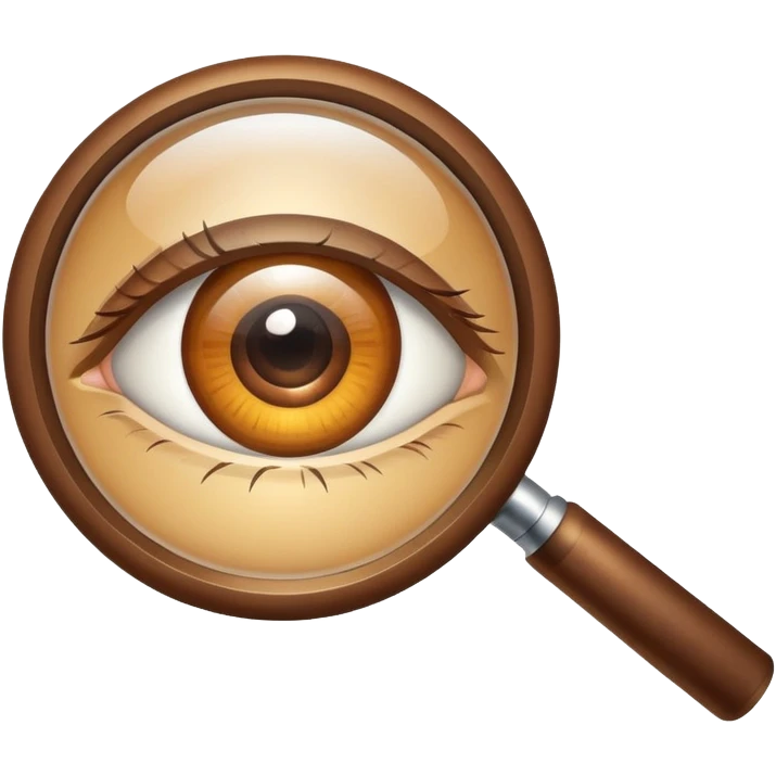 An eye looking through a magnifying glass emoji