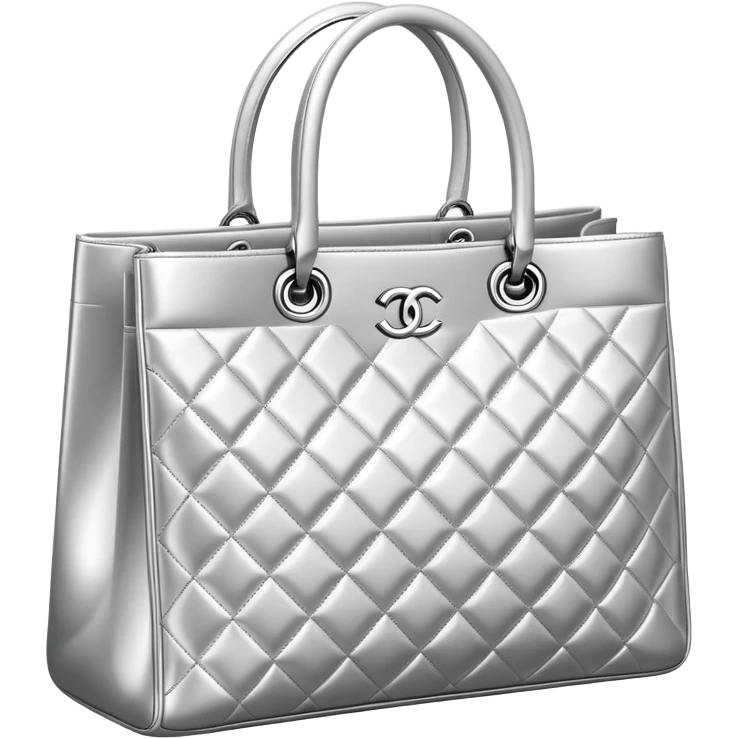 Silver Chanel shopping bag emoji