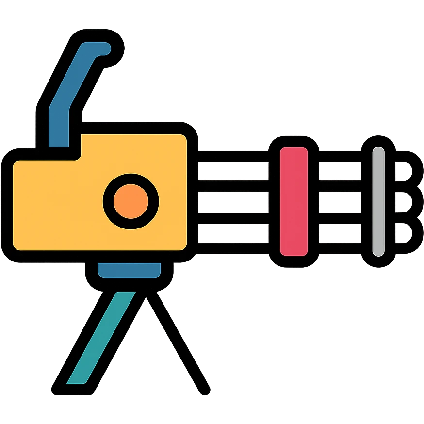 color outline icon of a gatling gun emoji