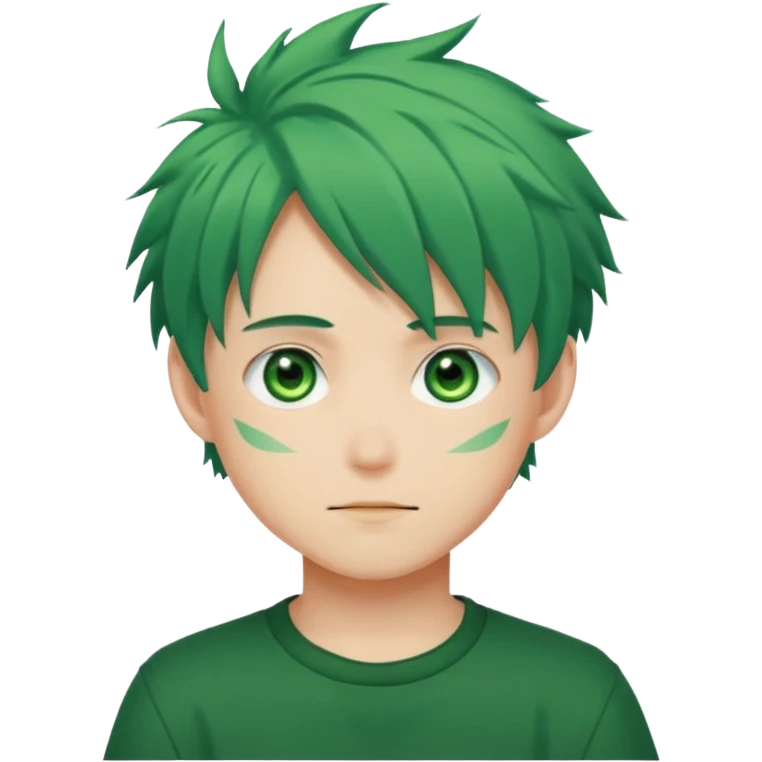 deku : boy anmie green hair green eyes emoji