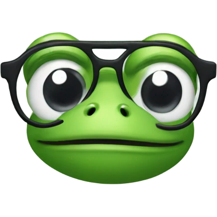 froge with glasses showing like emoji