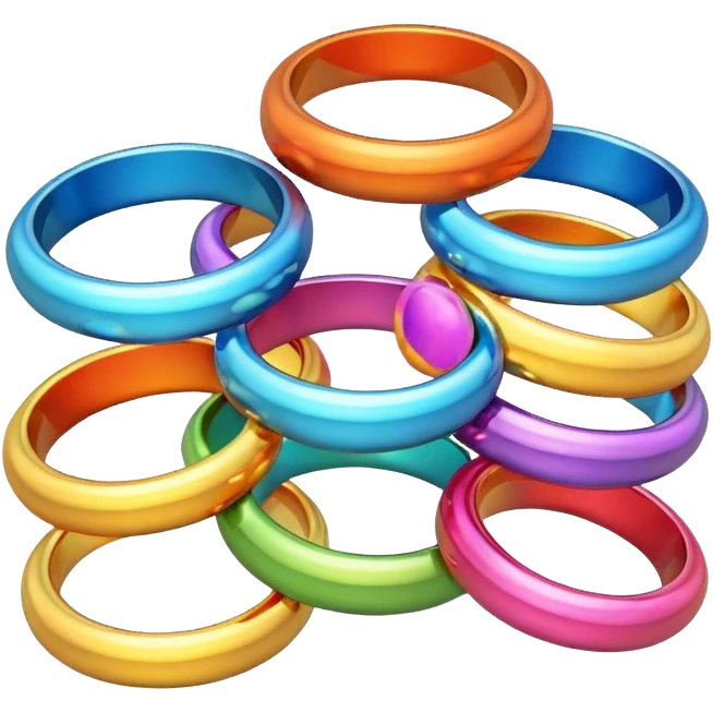 Stacking rings in bright colors emoji