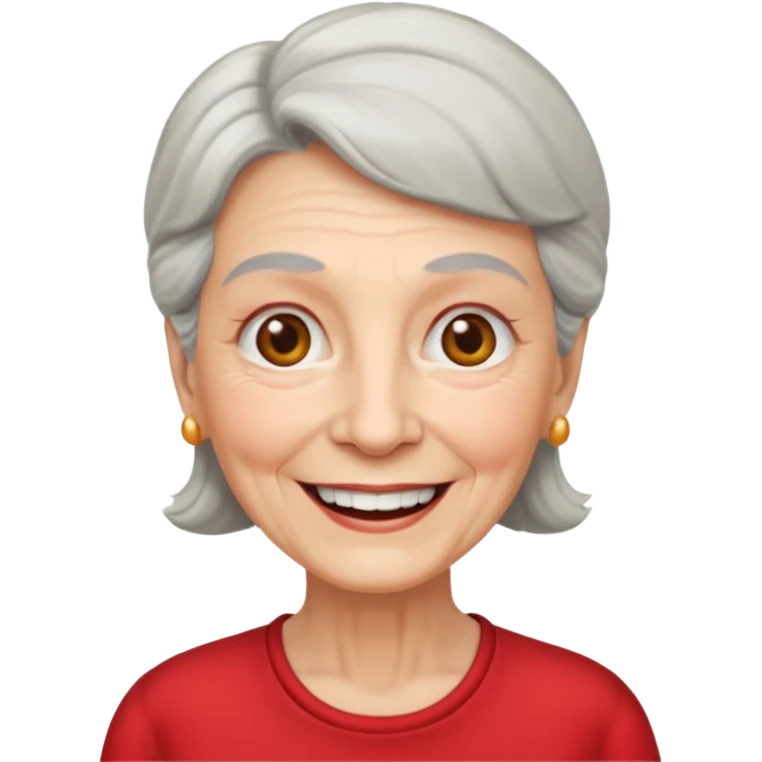 elderly woman with red shirt emoji