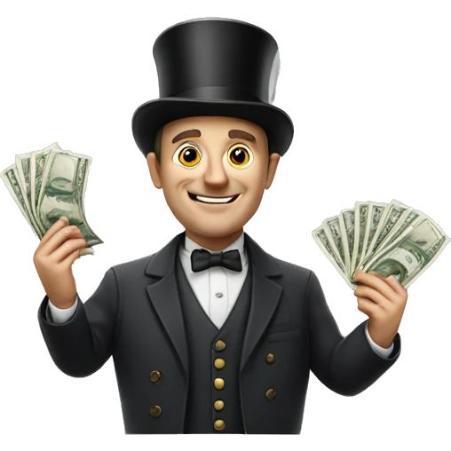 Photorealistic A British gentleman with money in his hand emoji