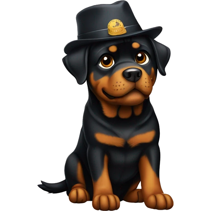 Rottweiler with hat  emoji