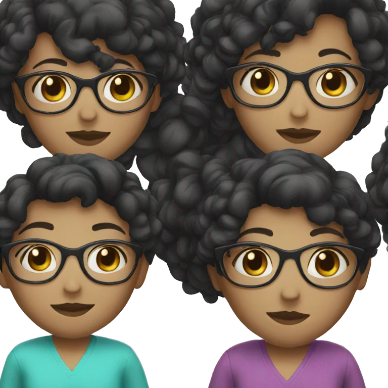 black haired girl with glasses emoji
