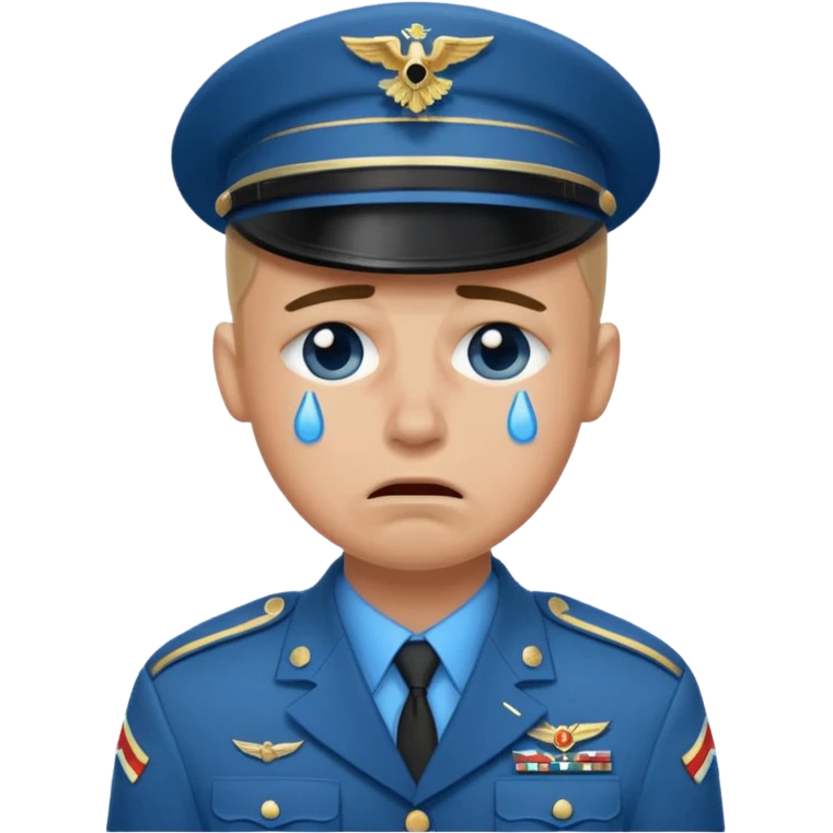 soldier crying blue tears at war emoji