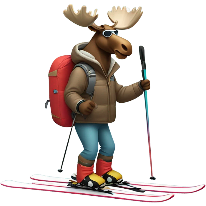 moose skiing emoji