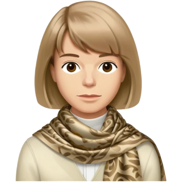 Guy with a silk scarf and Anna Wintour style emoji