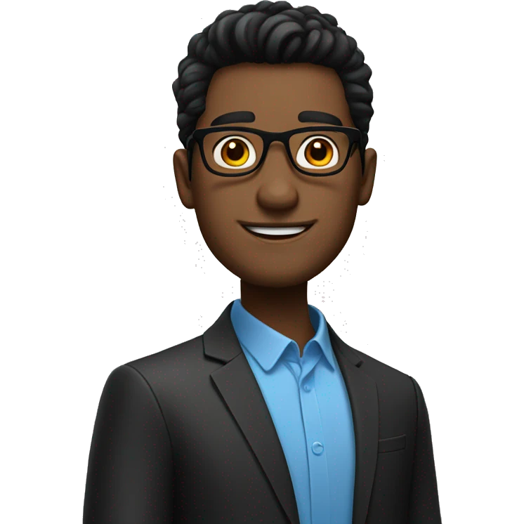 Handsome guy had black two block hair and wear glasses  emoji