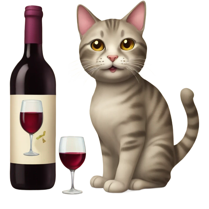 Cat whit glas of wine  emoji