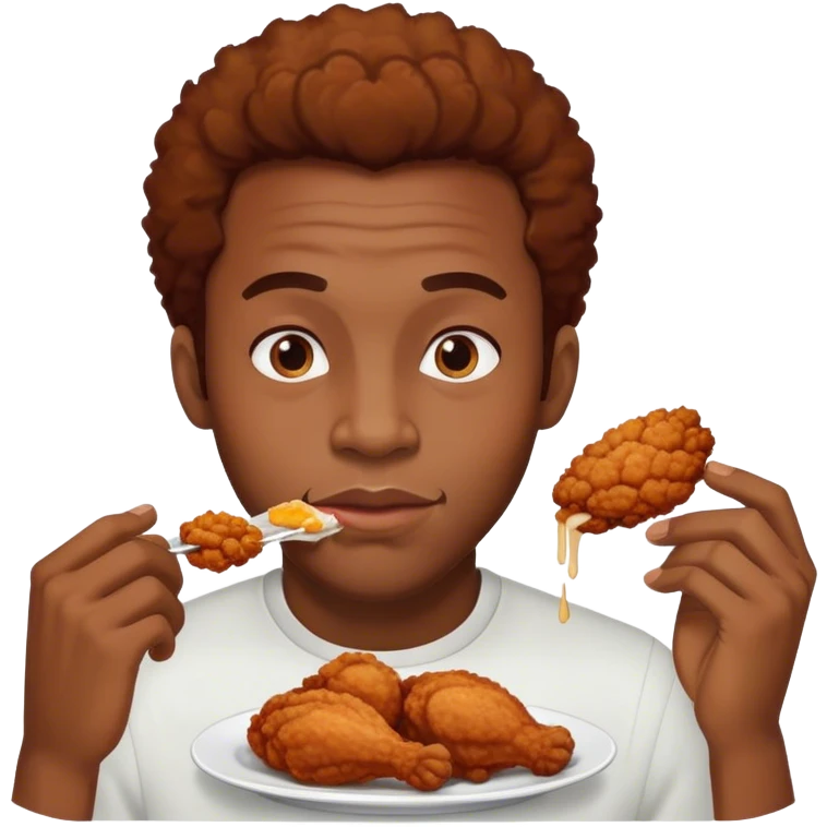 Black man eating fried chicken emoji